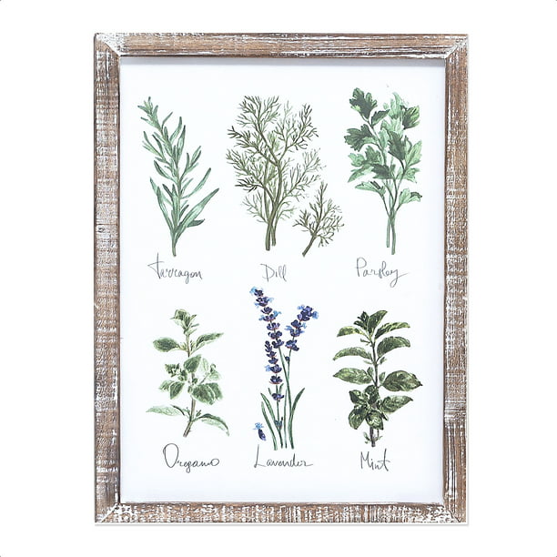 Herb Planters Handmade Kitchen Wall Picture Plaque 6 x 6" 